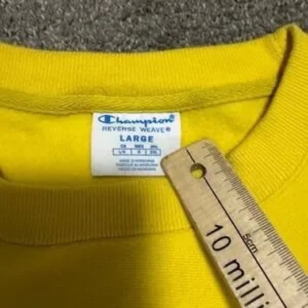 Champion Yellow Crewneck with Red and Green Logo - Picture 4 of 9